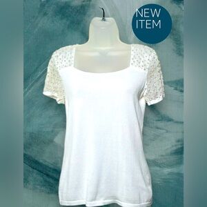 Pearled square knit woman’s top. Size small-Petite NWT